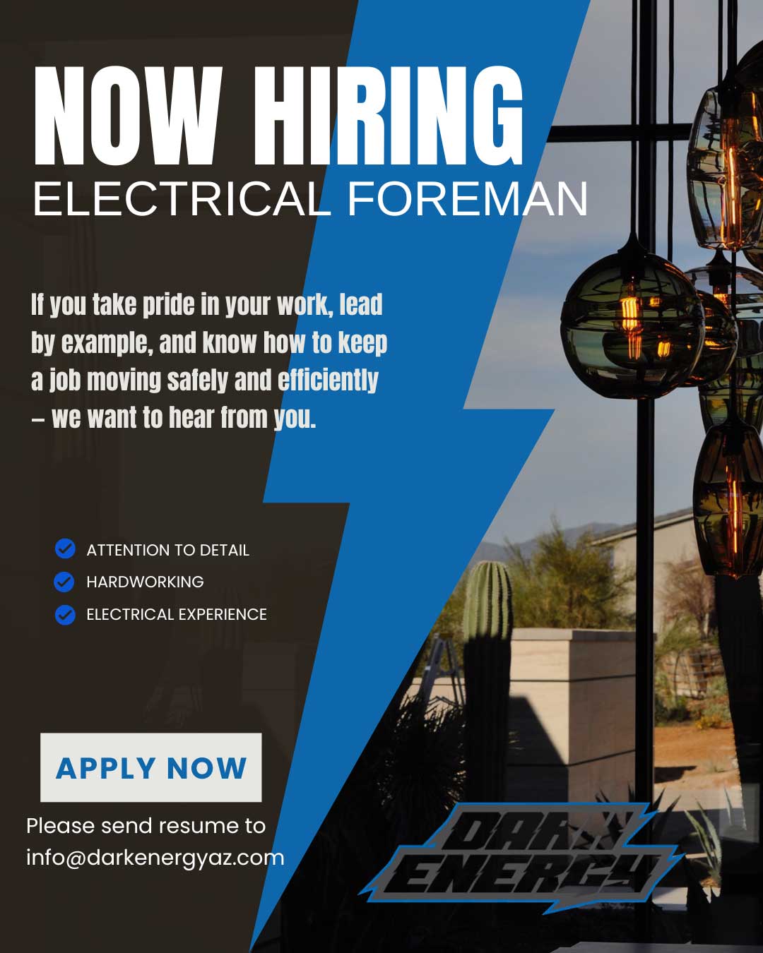 Dark Energy is Hiring